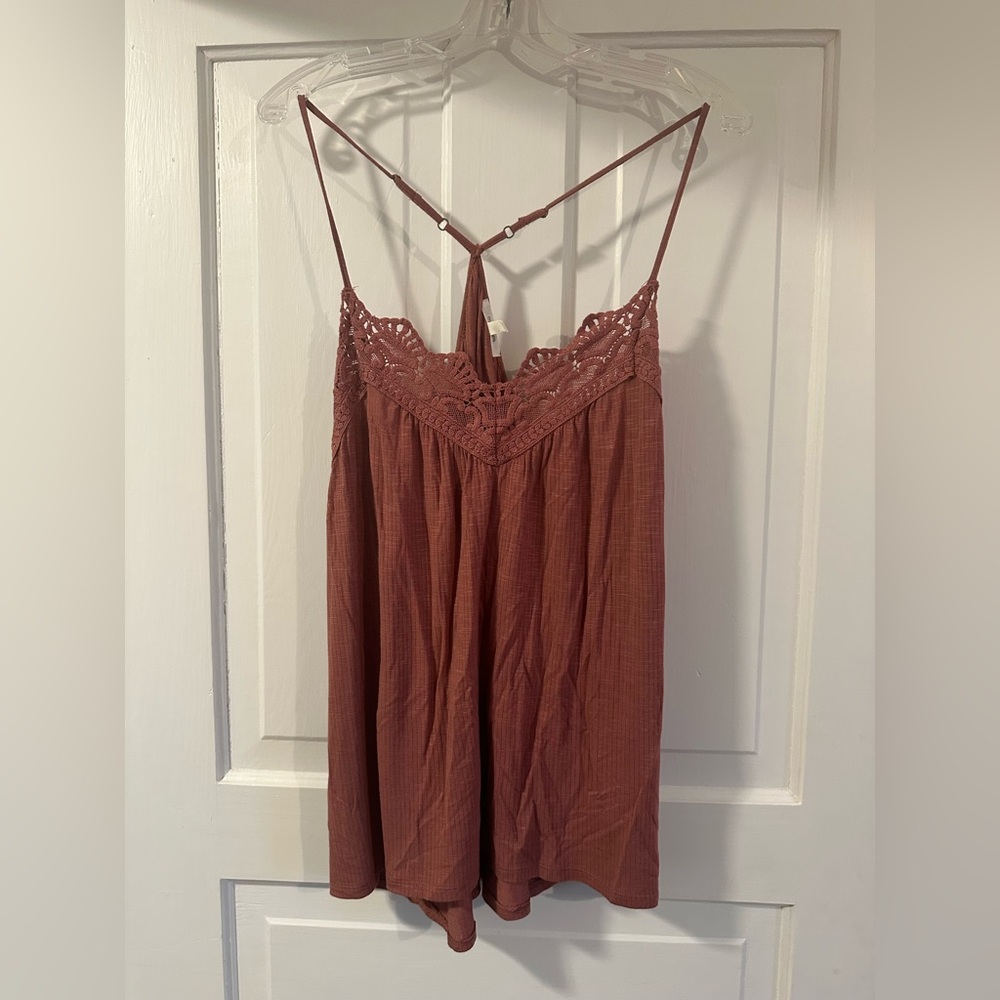 Maurice’s Mauve Pink Lacy Tank Top